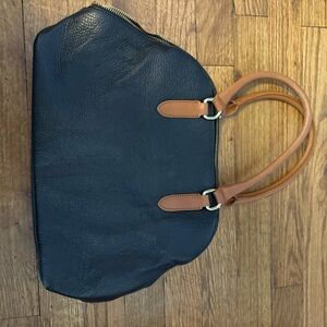 Valentina Black and Tan Shoulder Bag